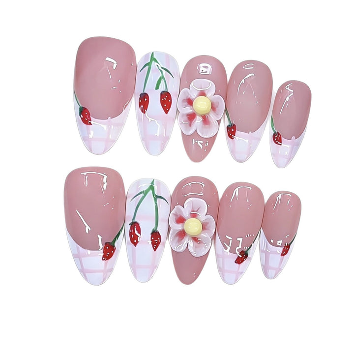 Cherry Blossom-Themed Artistic Press-On Nails Kalsten