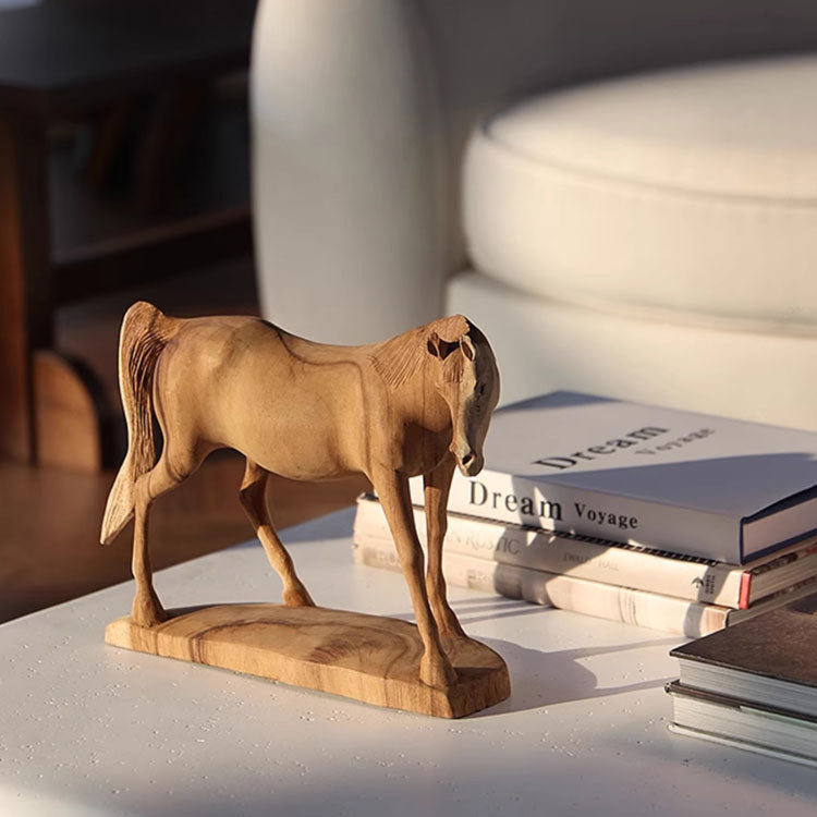 Artistic Wooden Horse Sculpture