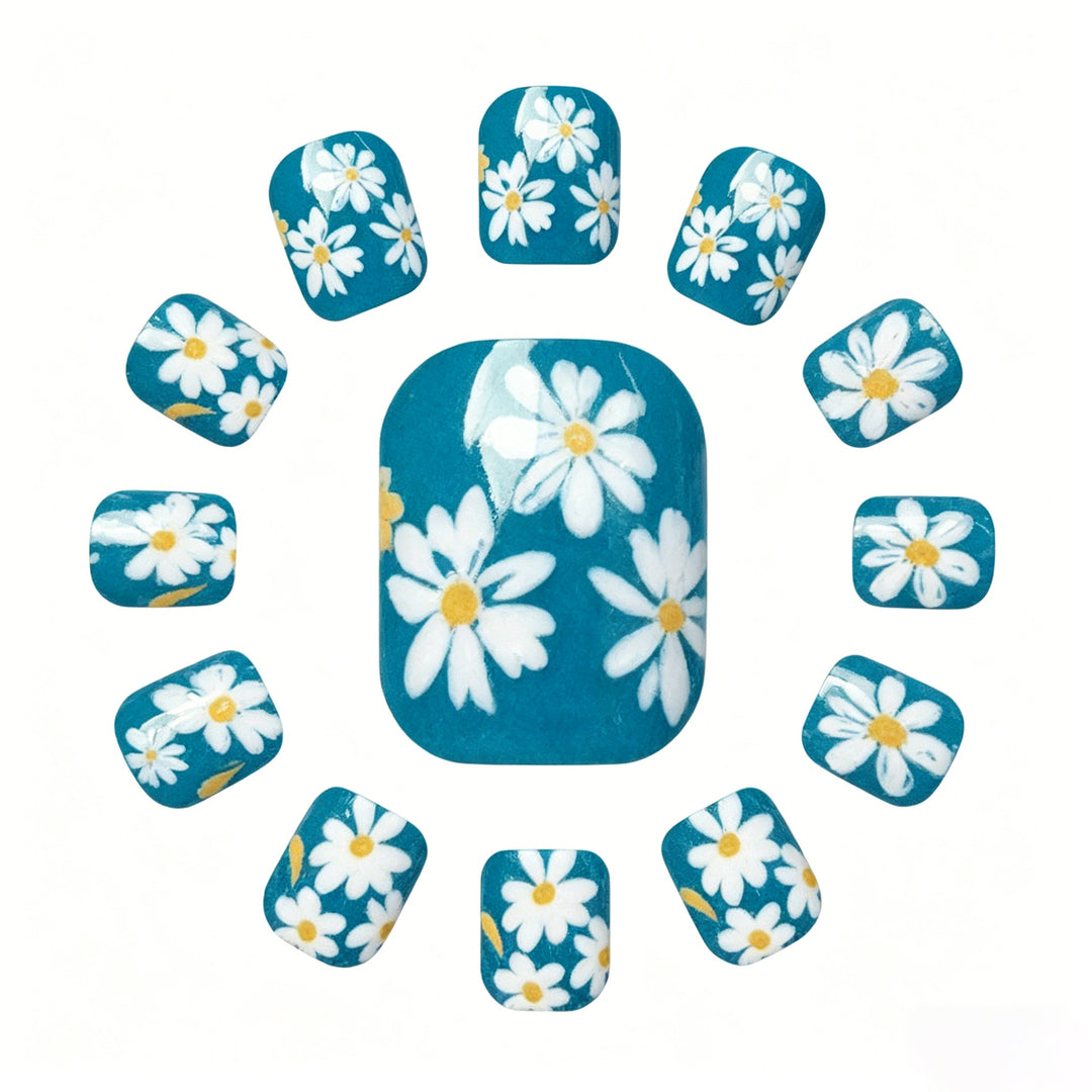 Floral Themed Pedicure Nail Art Kalsten