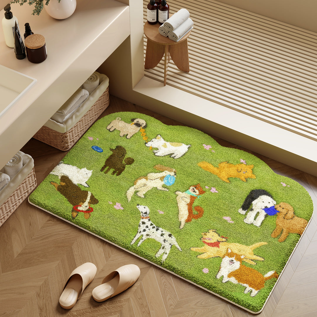 Decorative Pet-Themed Bath Mat