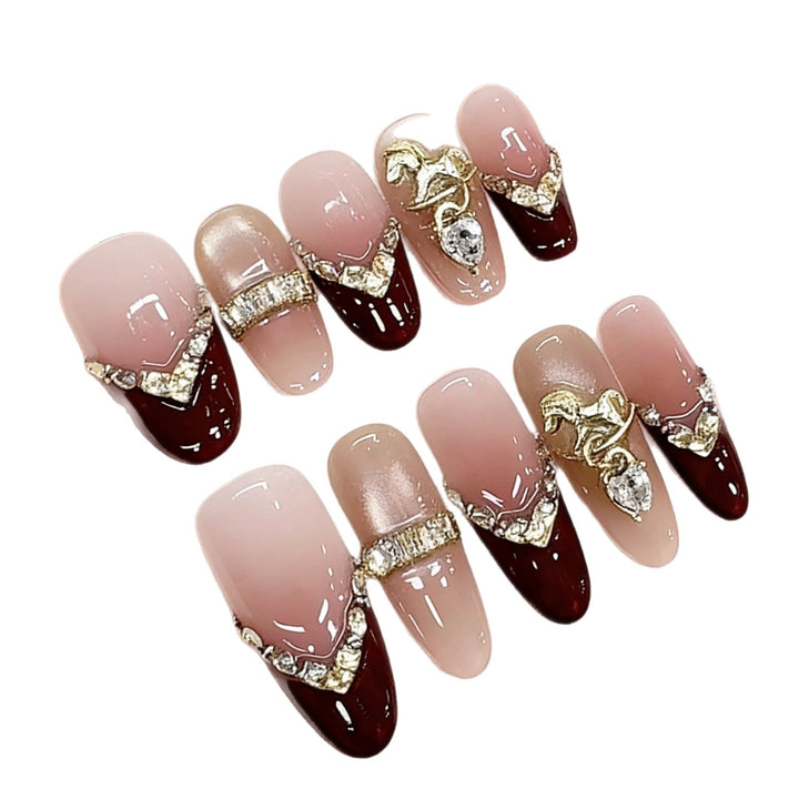 Decorative Acrylic Press-On Nails with Unique Embellishments Kalsten