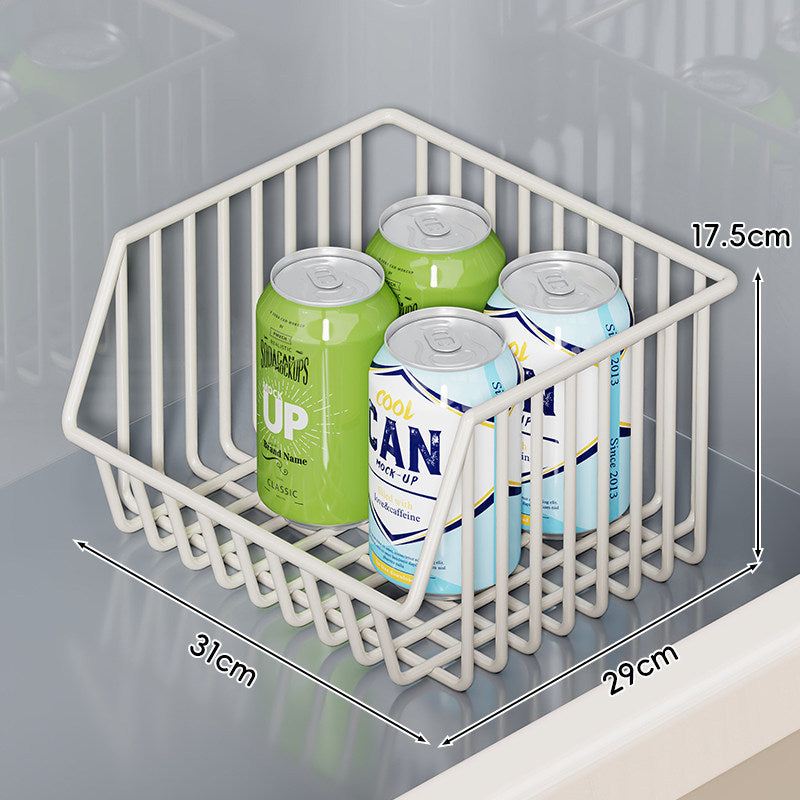Two-Tier Refrigerator Wire Slide-Out Storage Basket Organizer with Stackable Removable Bins