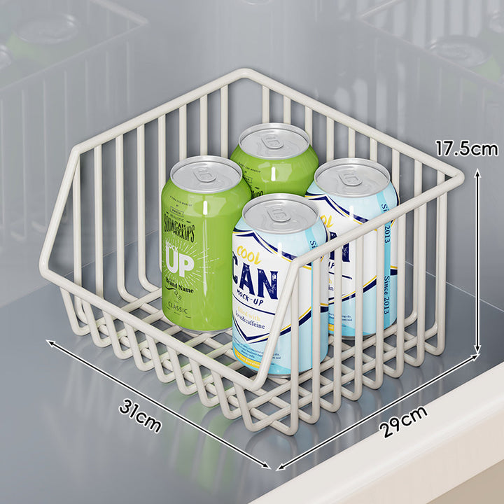 Two-Tier Refrigerator Wire Slide-Out Storage Basket Organizer with Stackable Removable Bins