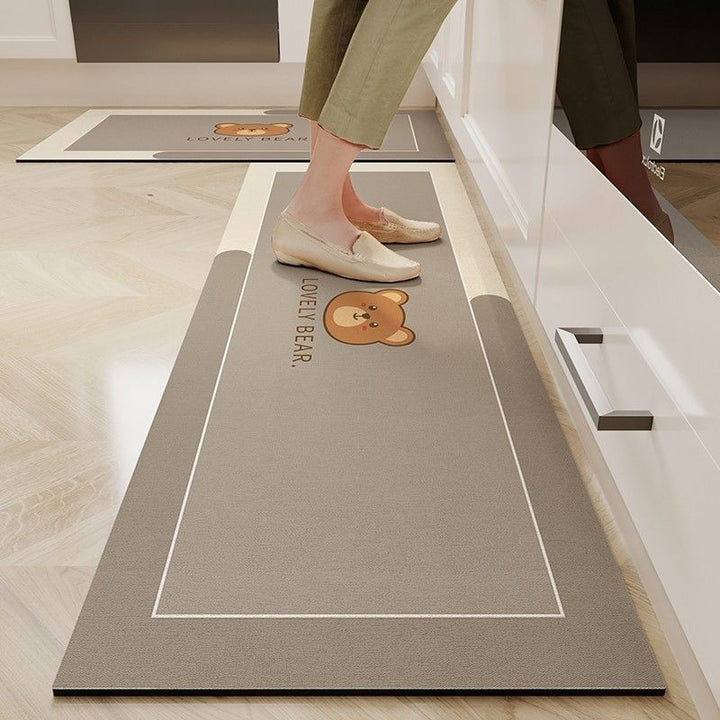 Marble-Printed Kitchen Floor Mat