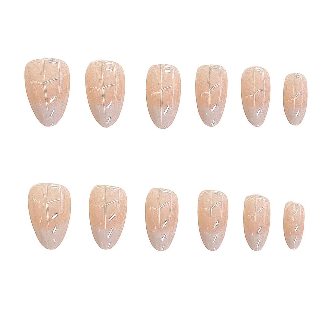 Natural French Tip Press-On Nail Set Kalsten