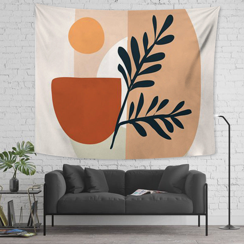 Tapestry with abstract botanical print and lightweight polyester fabric Kalsten