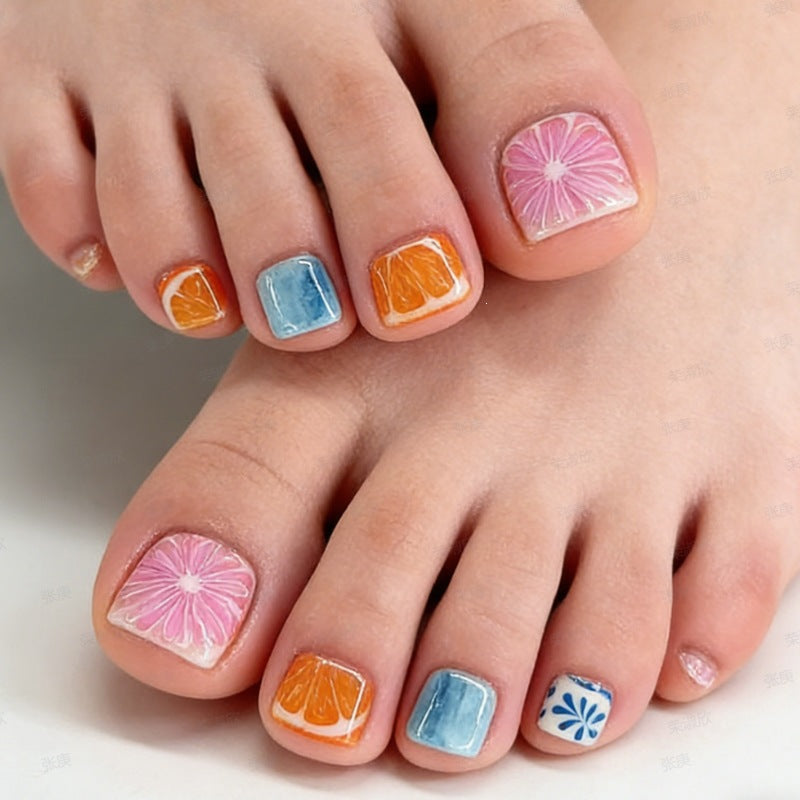 Creative Nail Art Set with Floral and Colorful Designs Kalsten