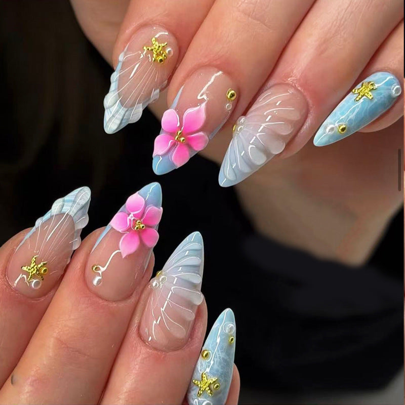 Artistic Sea-Inspired Press-On Nail Set Kalsten