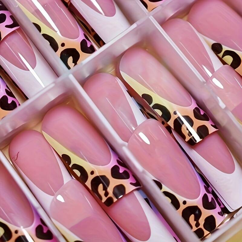 Stylish Press-On Nail Set with Leopard Design Kalsten