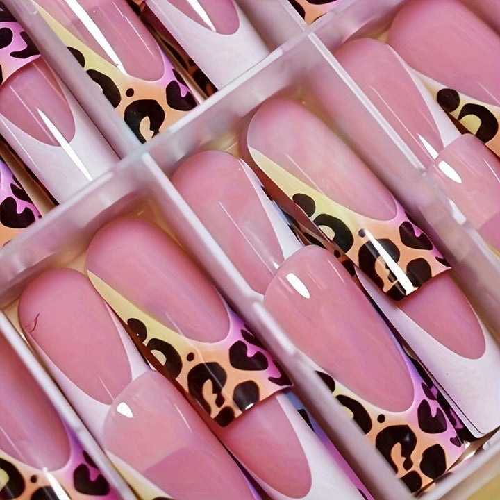 Stylish Press-On Nail Set with Leopard Design Kalsten