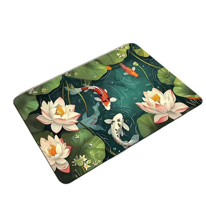 Floral Design Non-Slip Bath Mat