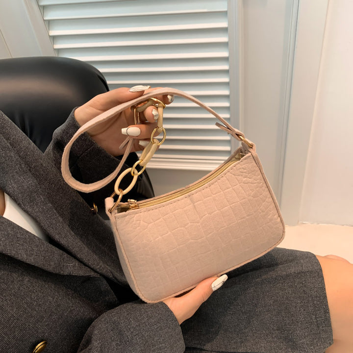 Croc-Textured Mini Crossbody Bag