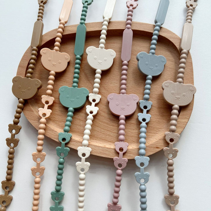 Silicone Beaded Baby Pacifier Clip and Teether Strap