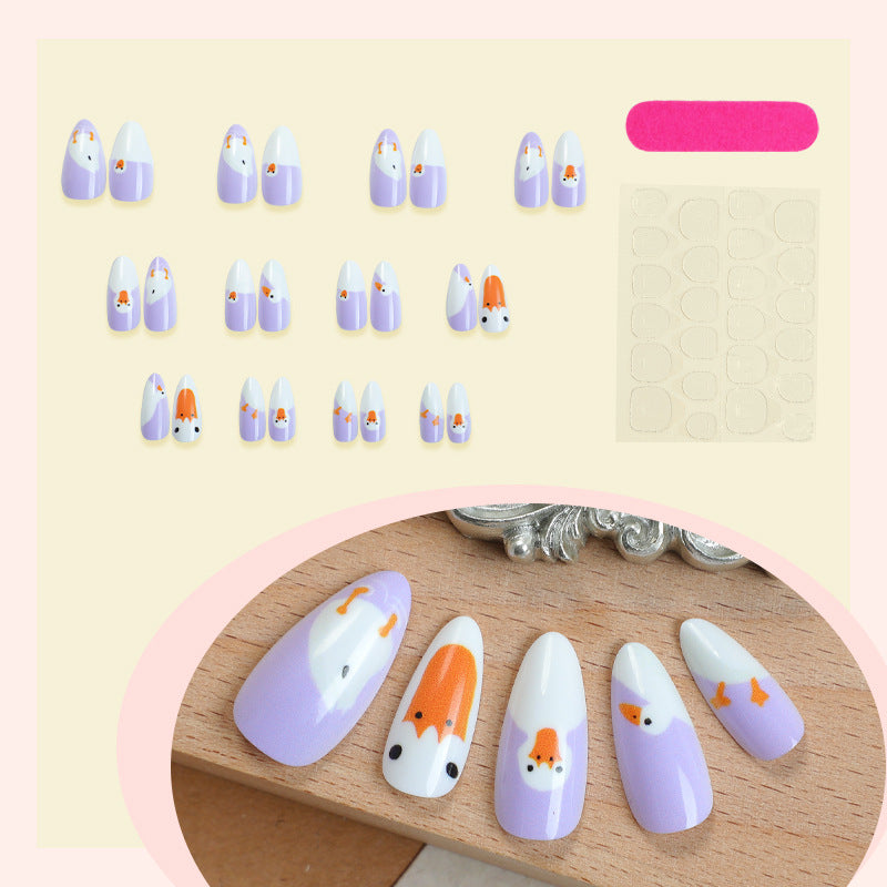 Artistic Cartoon-Themed Press-On Nail Art Set kalsten