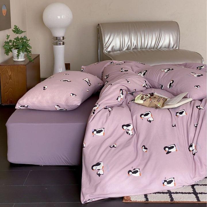 Cotton jersey bedding set with cute dog motif and fine cotton touch