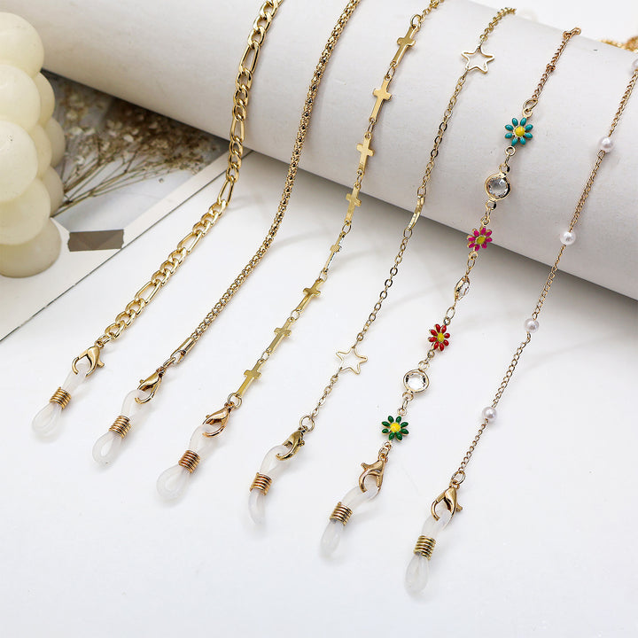 Elegant Cross-Embellished Eyewear Chain Kalsten