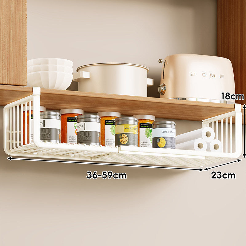 Adjustable Expandable Under-Shelf Pull-Out Sliding Storage Basket Organizer