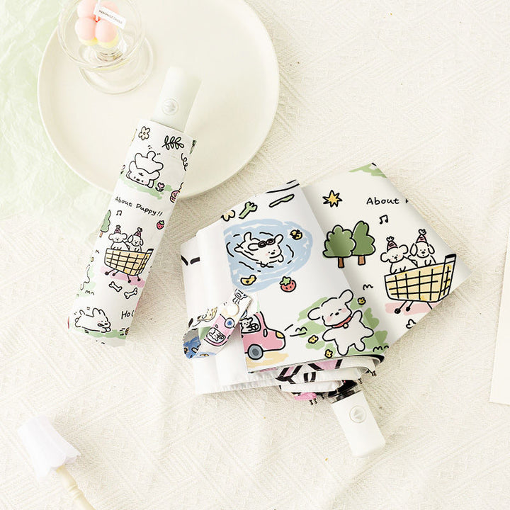 Women Automatic Mini Umbrella with Vibrant Animal Design Kalsten