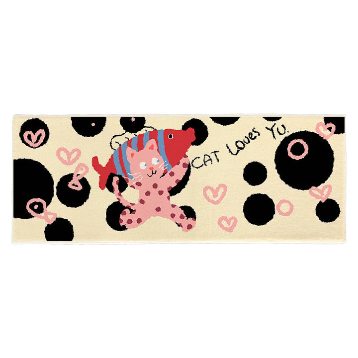 Playful Cat-Themed Bath Rug Kalsten