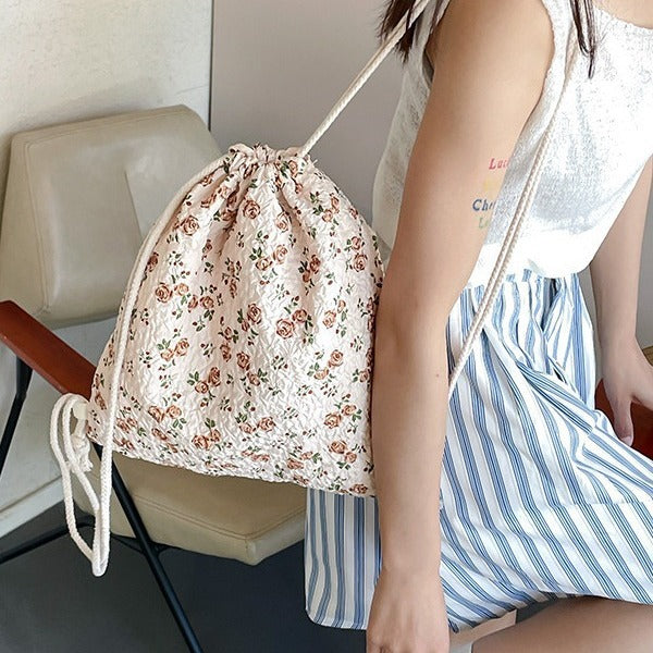 Floral Drawstring Backpack