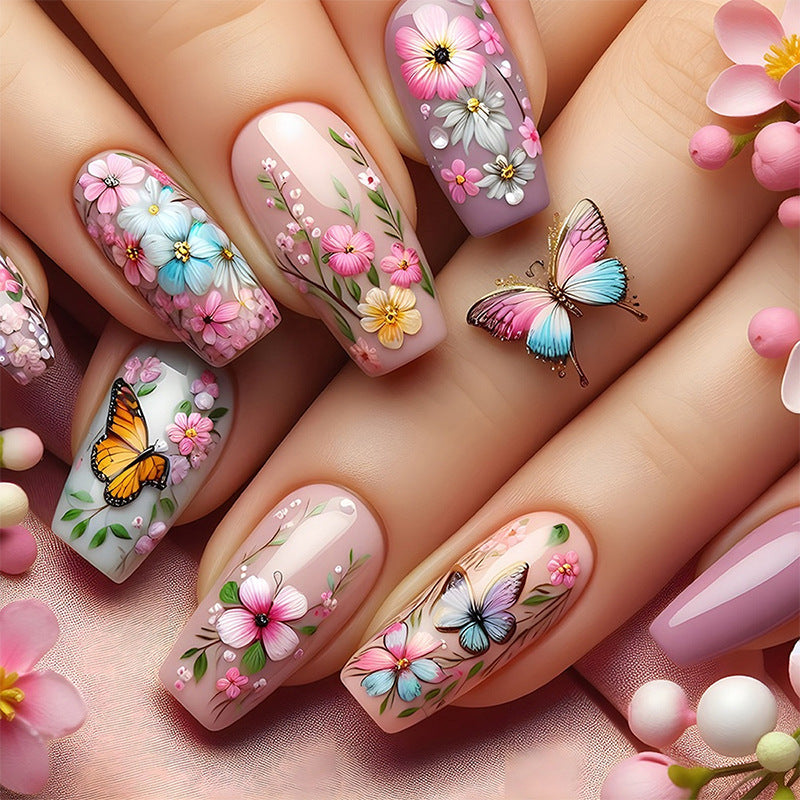 Floral Art Press-On Nails Set Kalsten