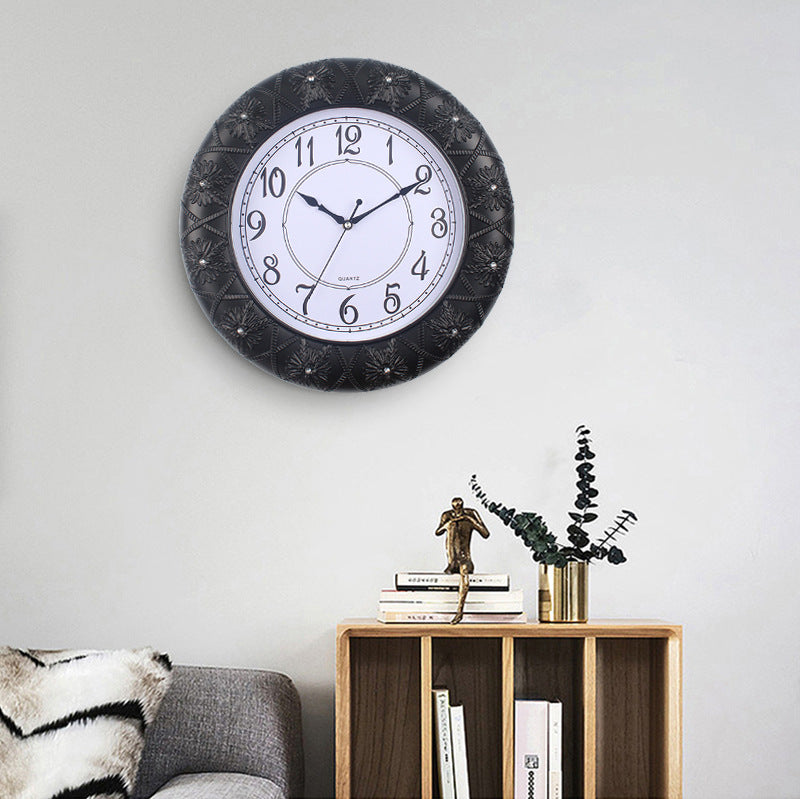Elegant Wall Clock with Filigree Flower Design Kalsten