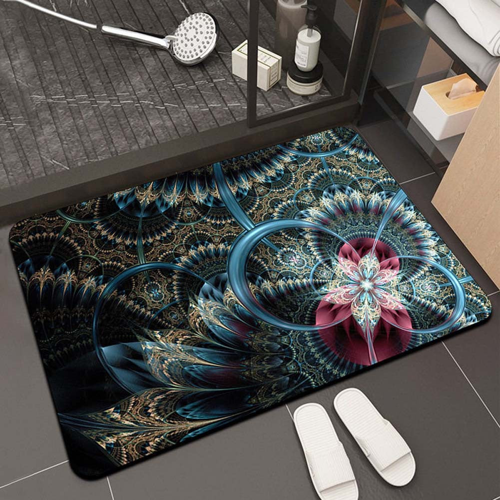 Floral Design Bath Mat