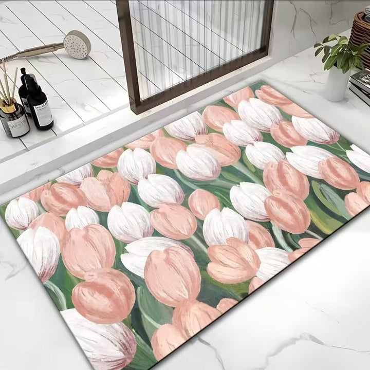 Floral Print Bath Mat Kalsten