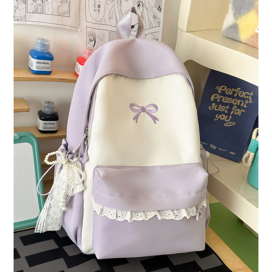 Decorative Bow-Embellished Casual Backpack Kalsten