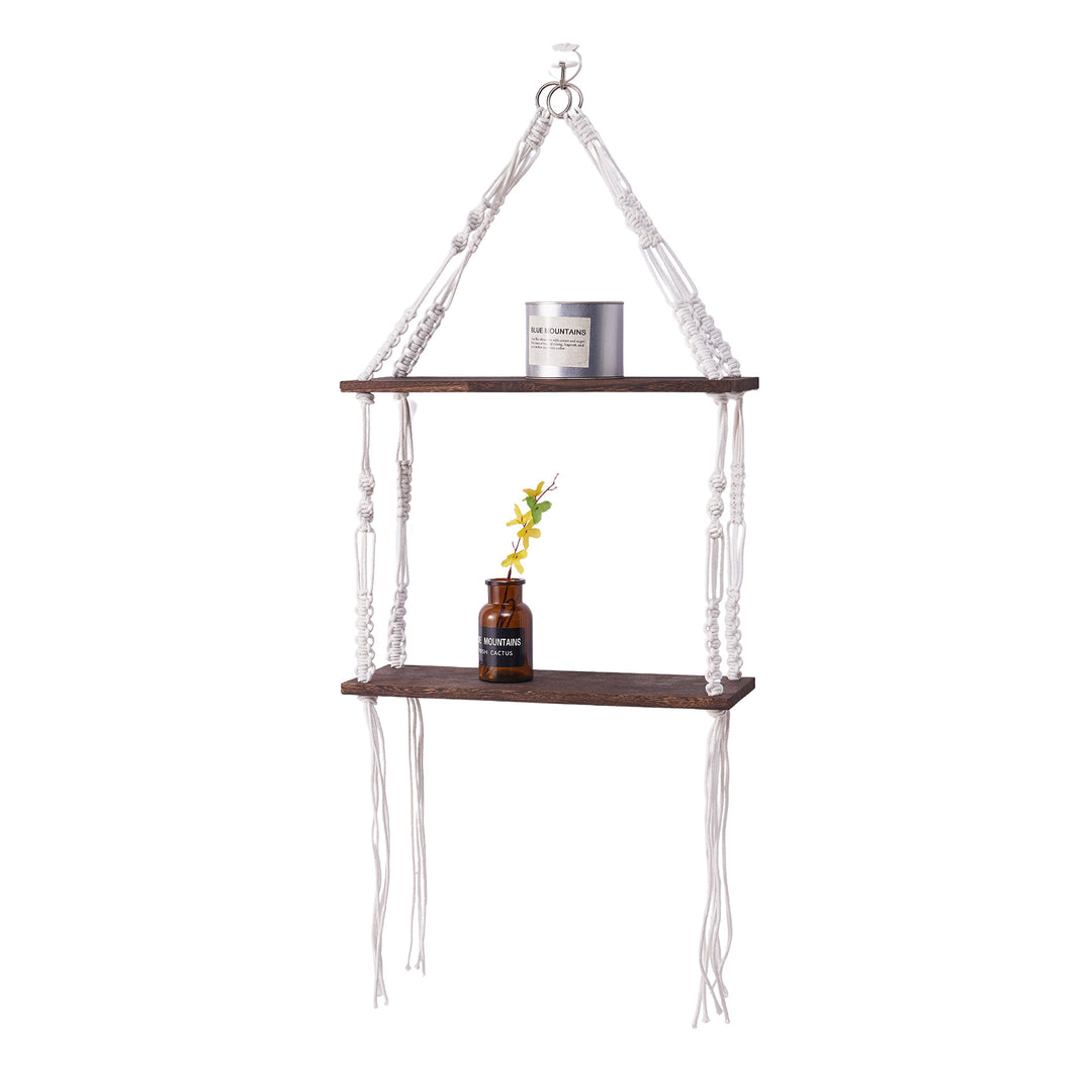 Macramé Floating Shelf Organizer