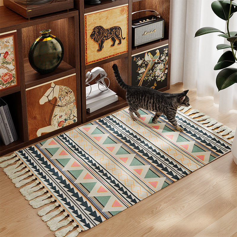 Decorative Area Rug with Fringed Edges Kalsten