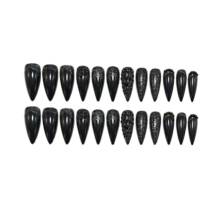Artificial Nails in Elegant Stiletto Design with Sparkling Rhinestone Accents Kalsten