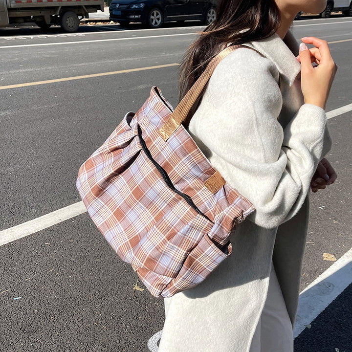 WoSpacious Plaid Utility Tote Bag Kalsten
