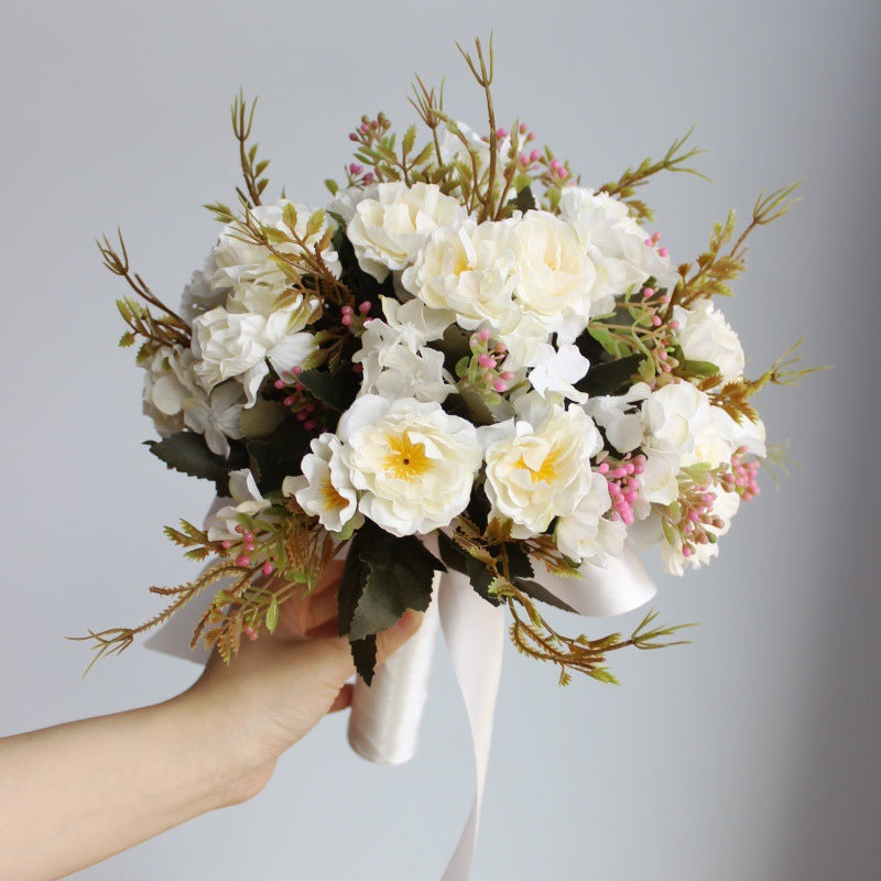 Lifelike Floral Bouquet with Silk Flowers