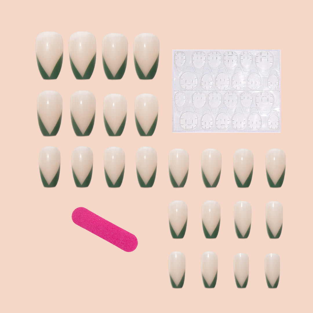 Nail set with elegant V-shape and natural finish Kalsten