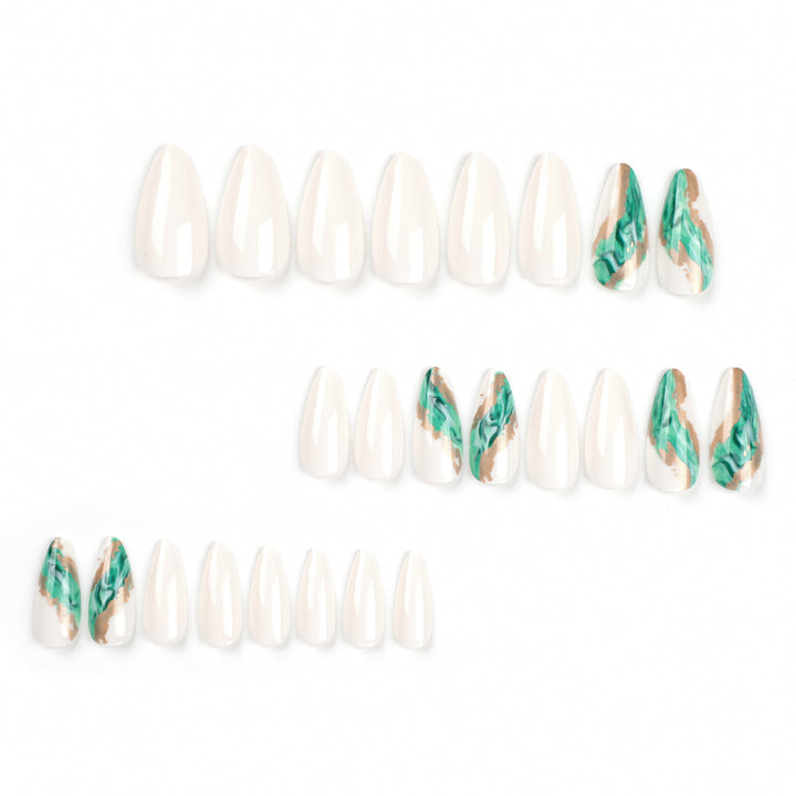 Artful Nail Extensions with Elegant Marbled Design Kalsten