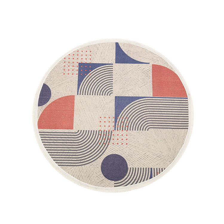 Round Decorative Living Room Carpet with Modern Geometric Pattern Kalsten