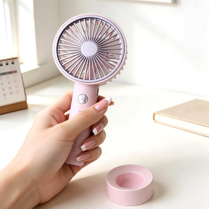 Ladies portable hand fan with variable speed control and ergonomic design Kalsten