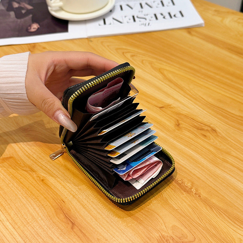 Compact RFID-Blocking Zippered Cardholder
