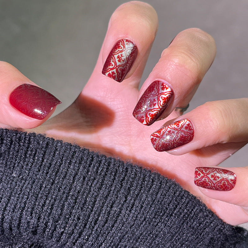 Glossy Decorative Press-On Nails Set Kalsten