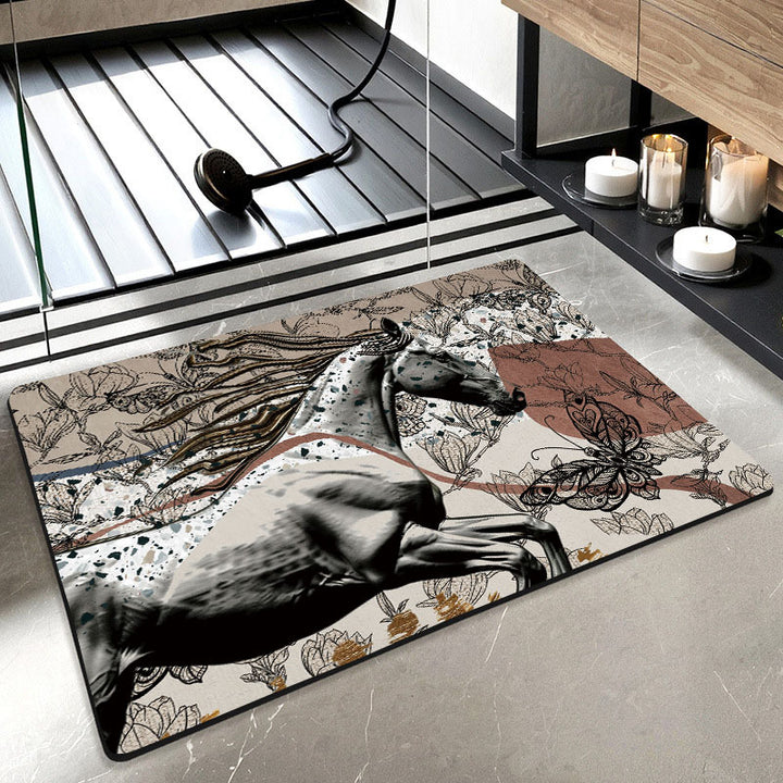 Artistic Horse-Themed Bath Mat Kalsten 1788245763