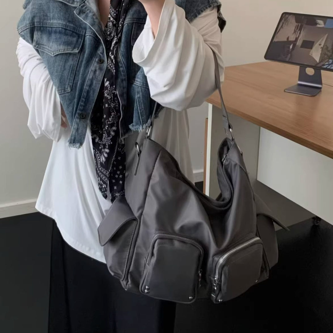 Multi-Pocket Utility Shoulder Bag