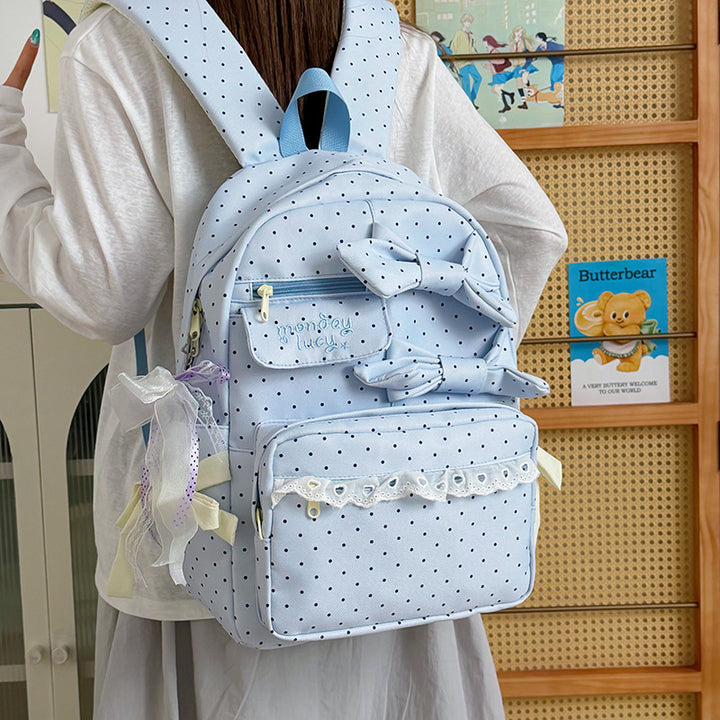 Backpack with Playful Bows and Practical Storage Solutions Kalsten