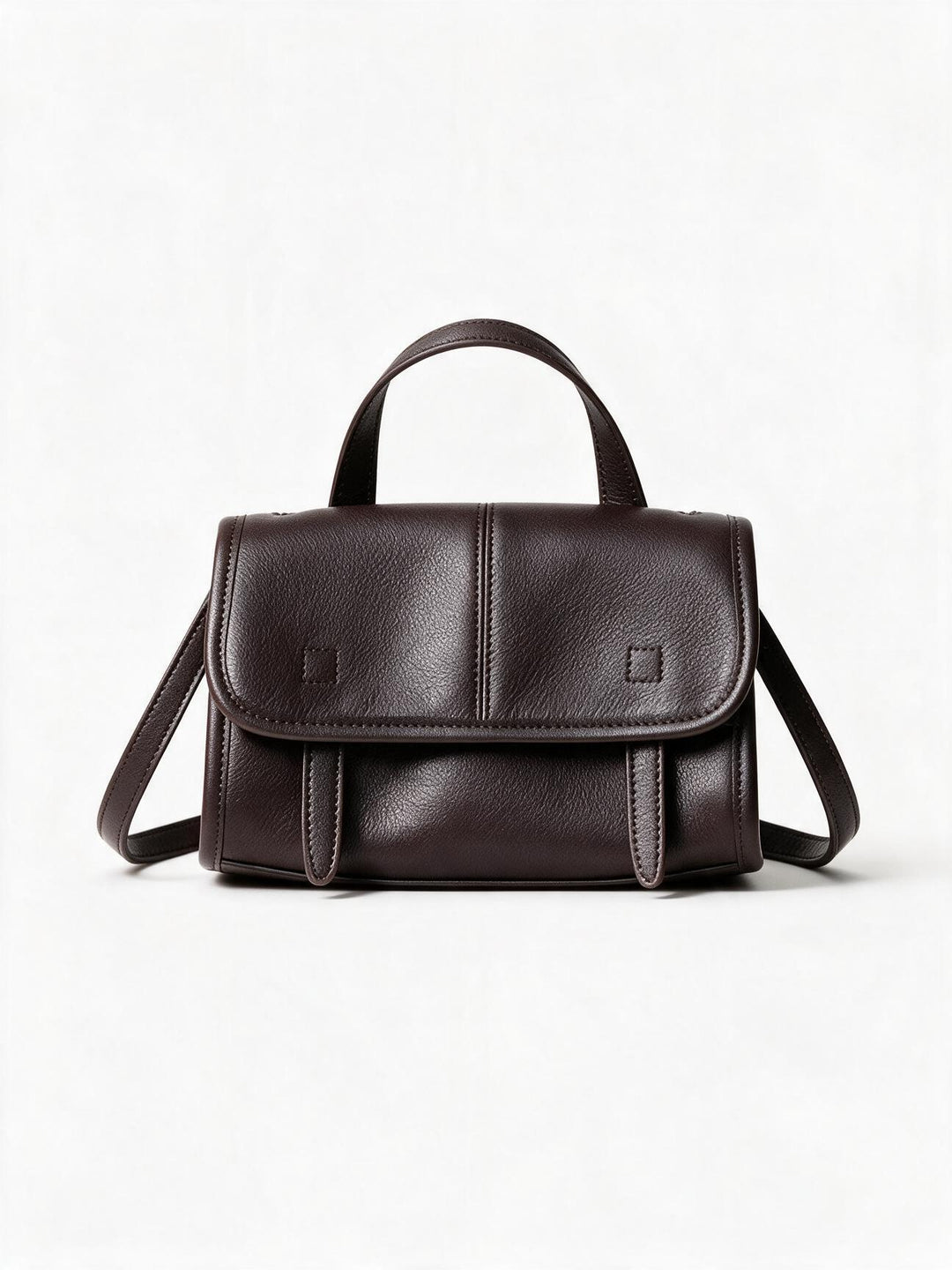 Structured Pebbled Top-Handle Flap Satchel Crossbody