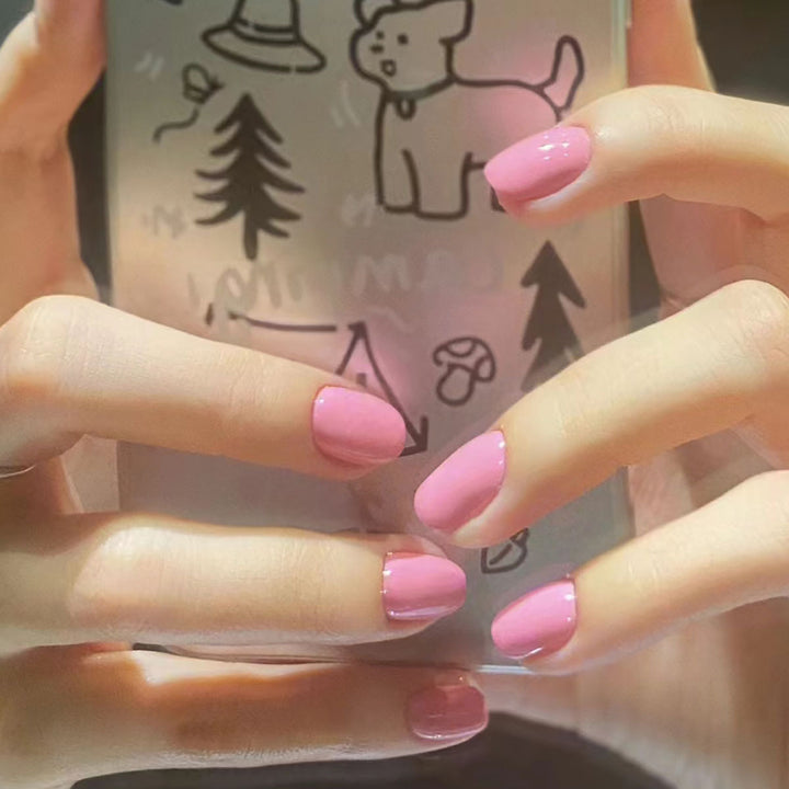 Glossy Pink Press-On Nail Set