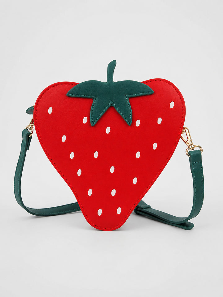 Novelty Strawberry-Shaped Crossbody Bag