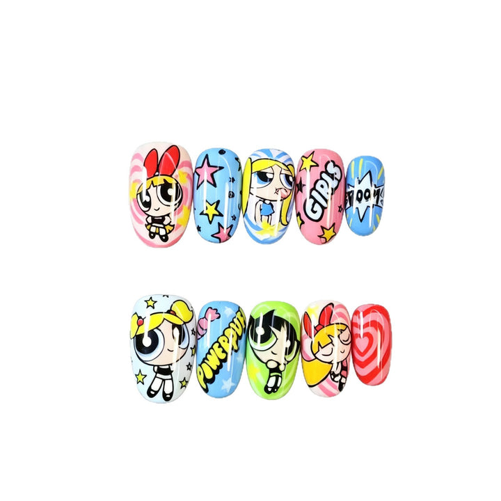 Cartoon Character Press-On Nail Art Set Kalsten