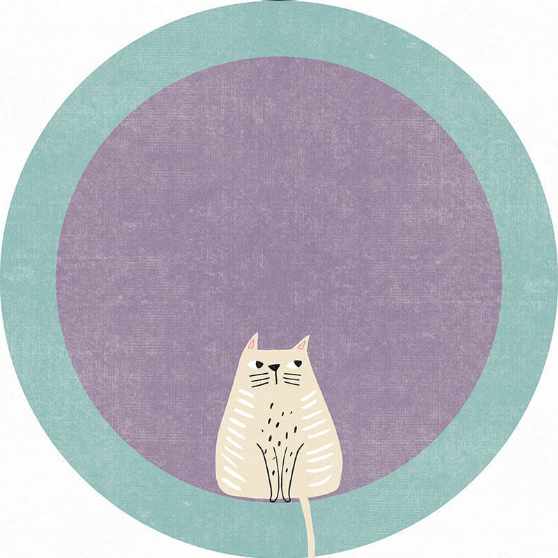 Cute Rabbit-Themed Round Area Mat