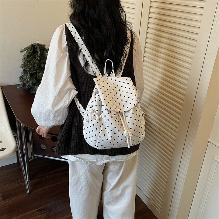 Casual Drawstring Polka Dot Backpack Kalsten