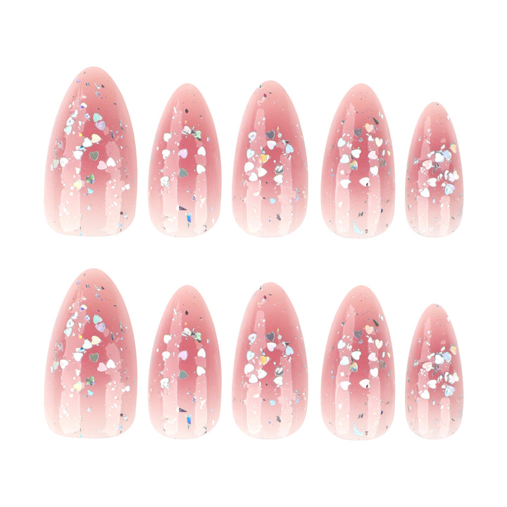 Glittering nail extensions with elegant V-design Kalsten
